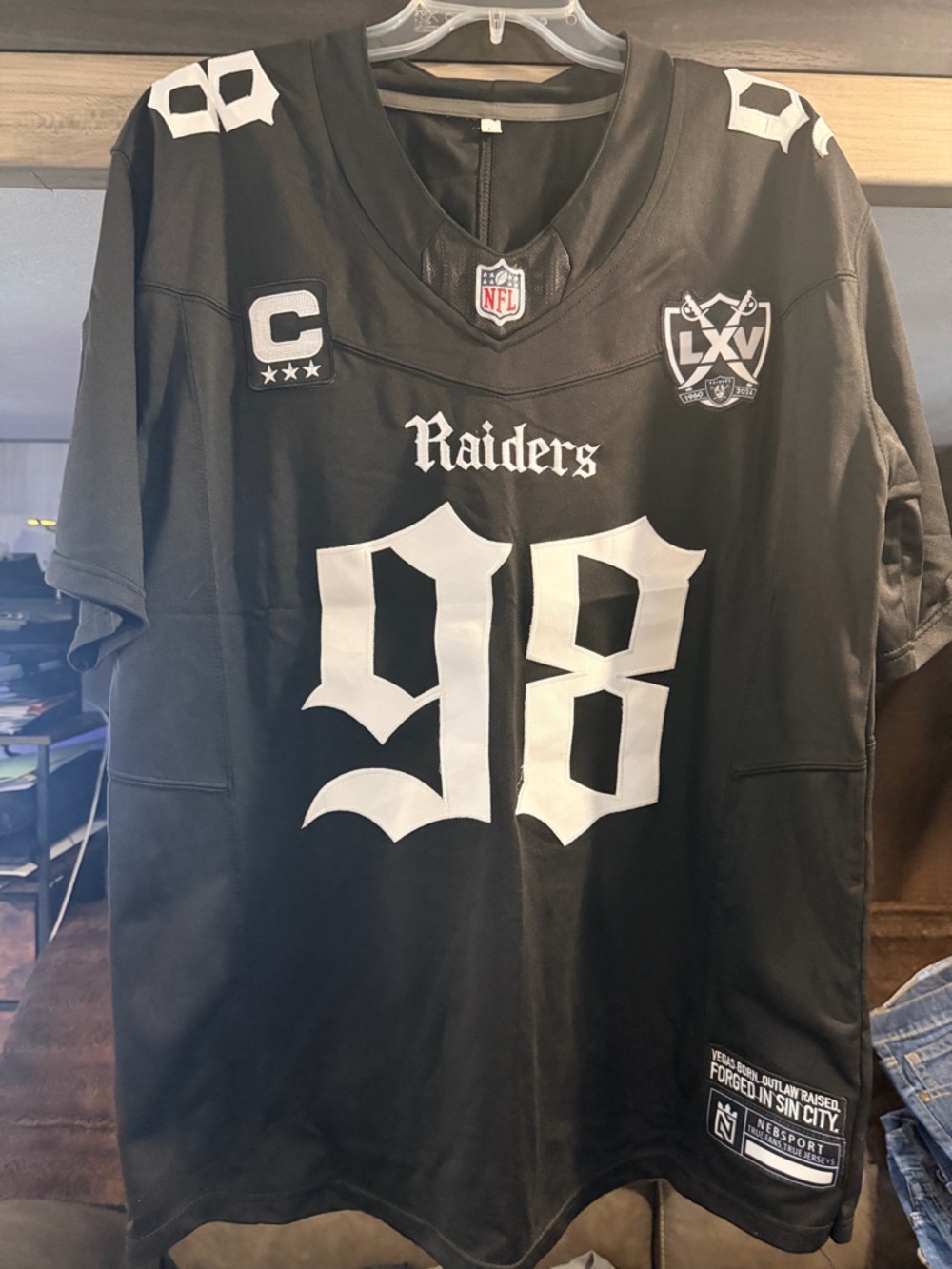 NWOT Raiders #98 NFL Jersey - Black & White
